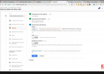 Cómo crear objetivos en Google Analytics