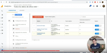 Cómo configurar objetivos por eventos con clics